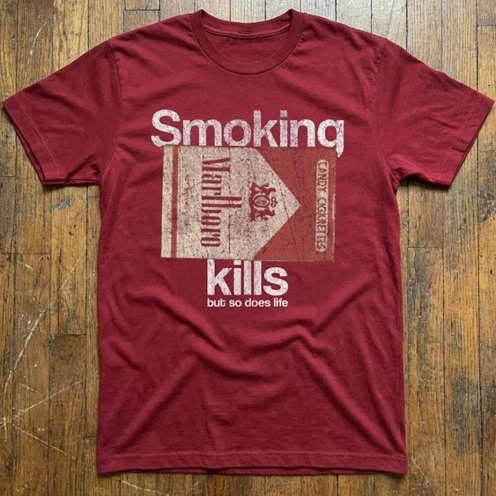 Smoking Kills But So Does Life T Shirt Marion Marlboro Candy Cigarettes Graphic
